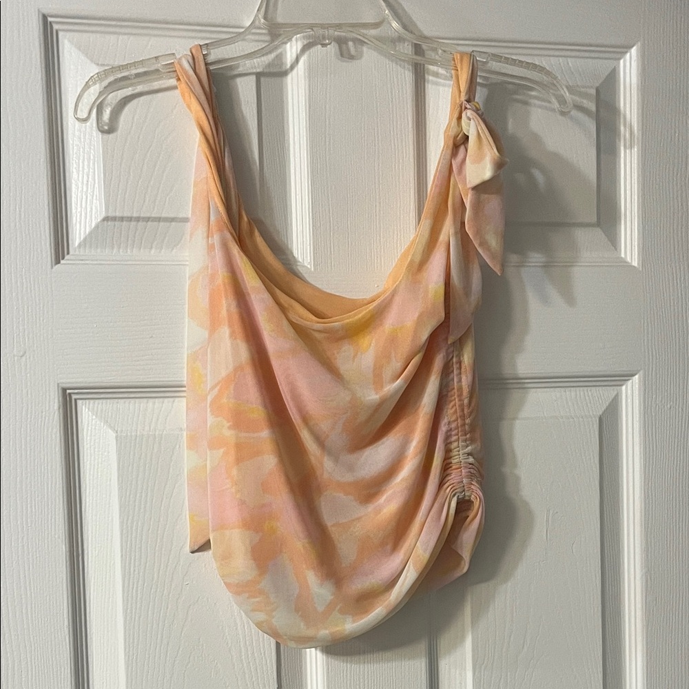 Free People Peach and Yellow Tank Top
